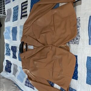 Chico's Camel Brown Faux Leather Jacket